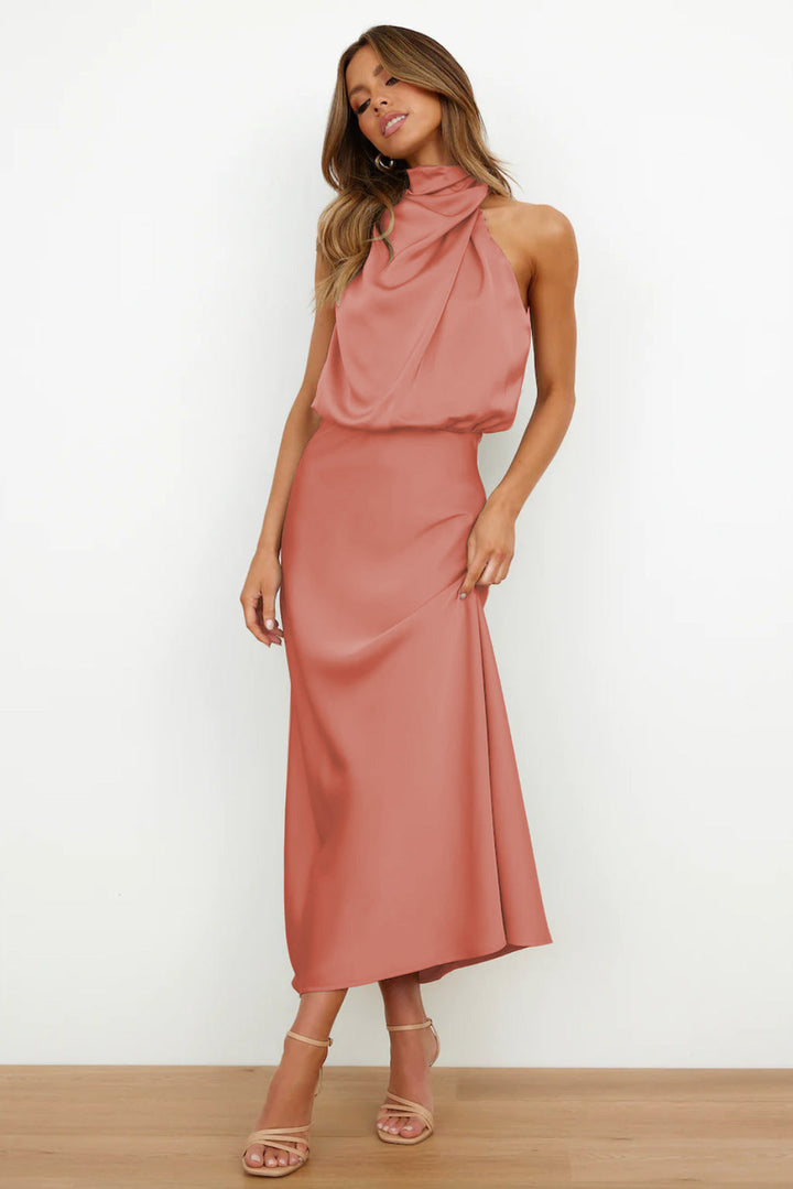 Camila - Elegant Halter Midi Dress
