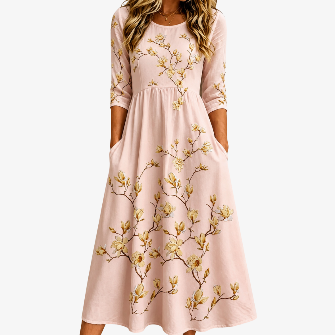 Maureen - Romantic Floral Midi Dress