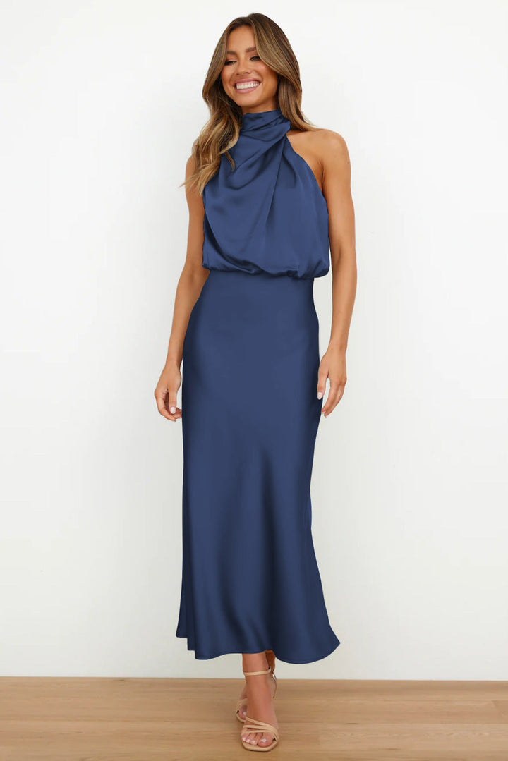 Camila - Elegant Halter Midi Dress