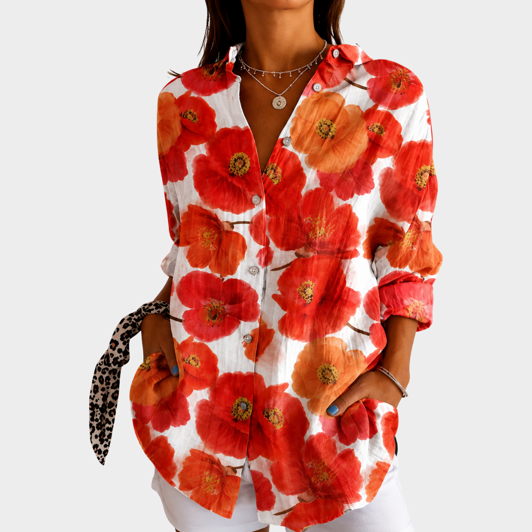 Theresa - Bright Floral Blouse