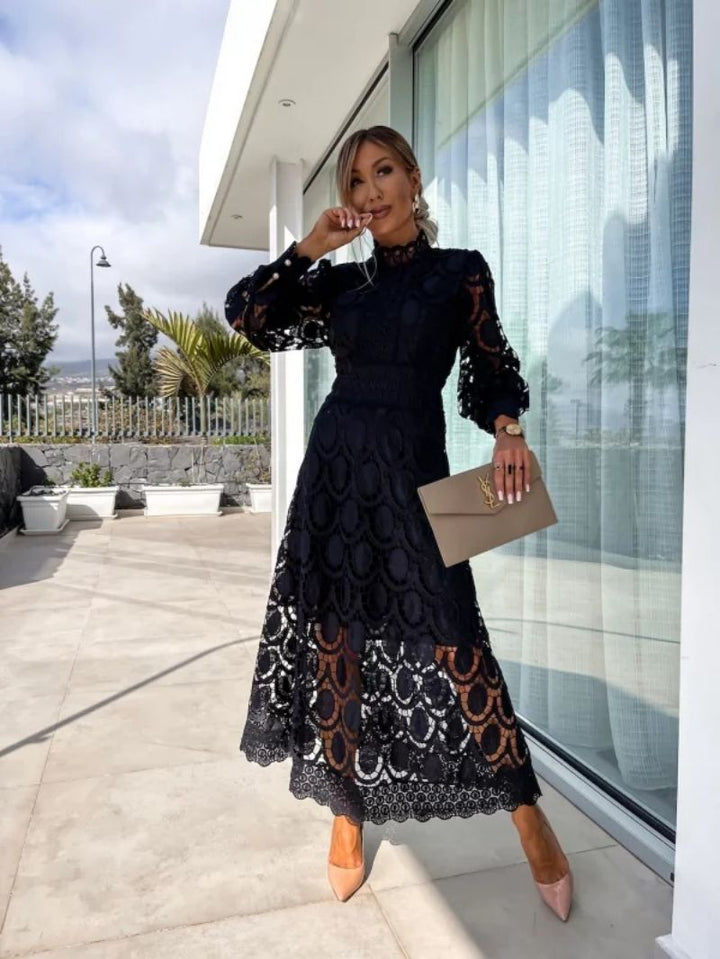 Liana - Chic High Neck Dress
