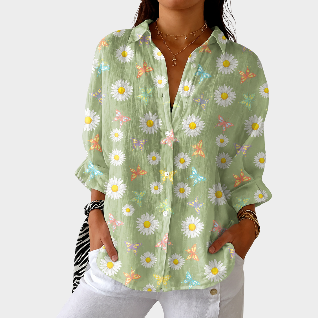 Jeanne - Botanical Daisy Shirt