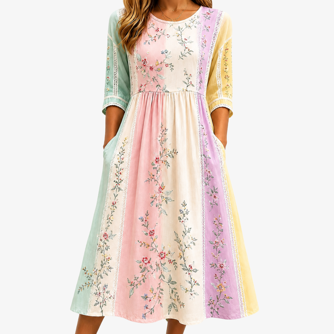 Jeanne - Garden Charm Midi Dress