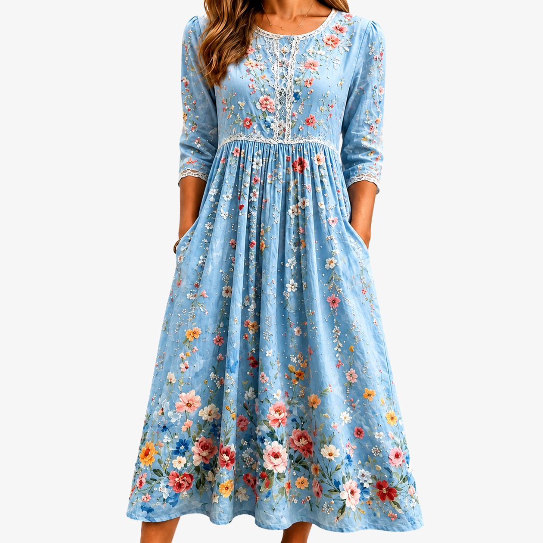 Pearl - Elegant Garden Midi Dress