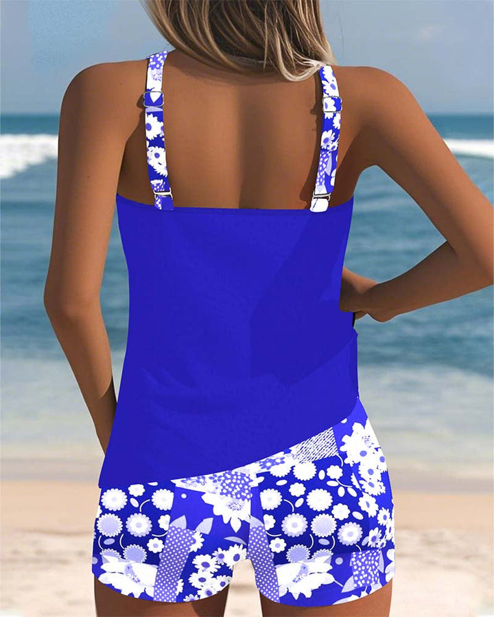 Clara - Floral Trim Swim Set