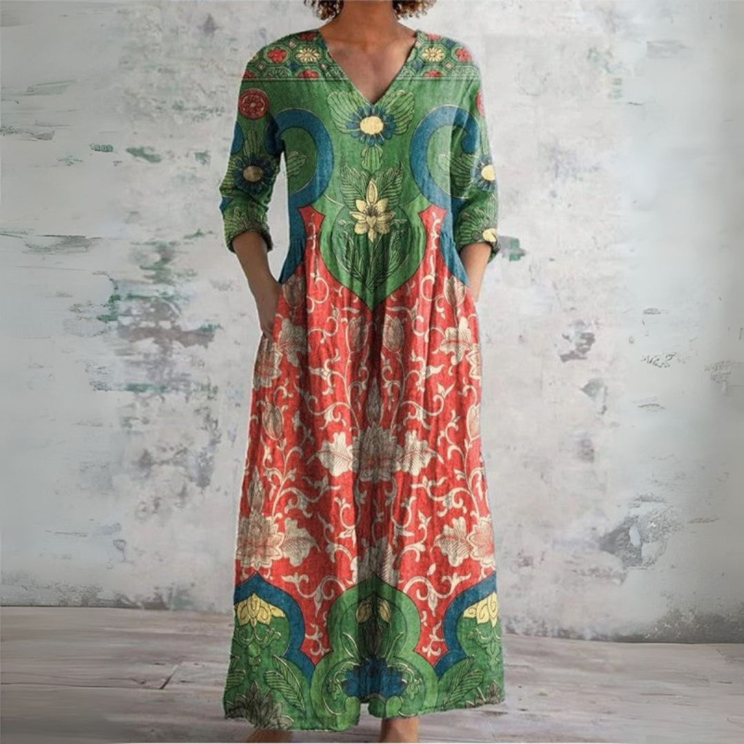 Beverly - Artistic Boho Maxi Dress