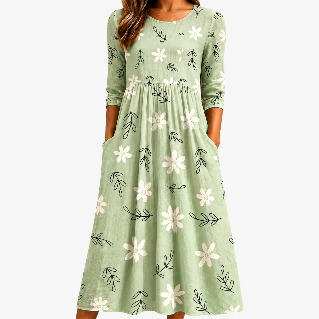 Georgia - Soft Printed Midi Dress