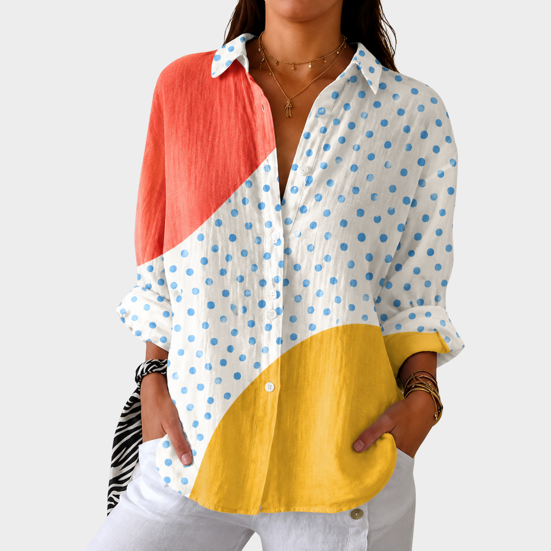 Joan - Casual Colorblock Blouse