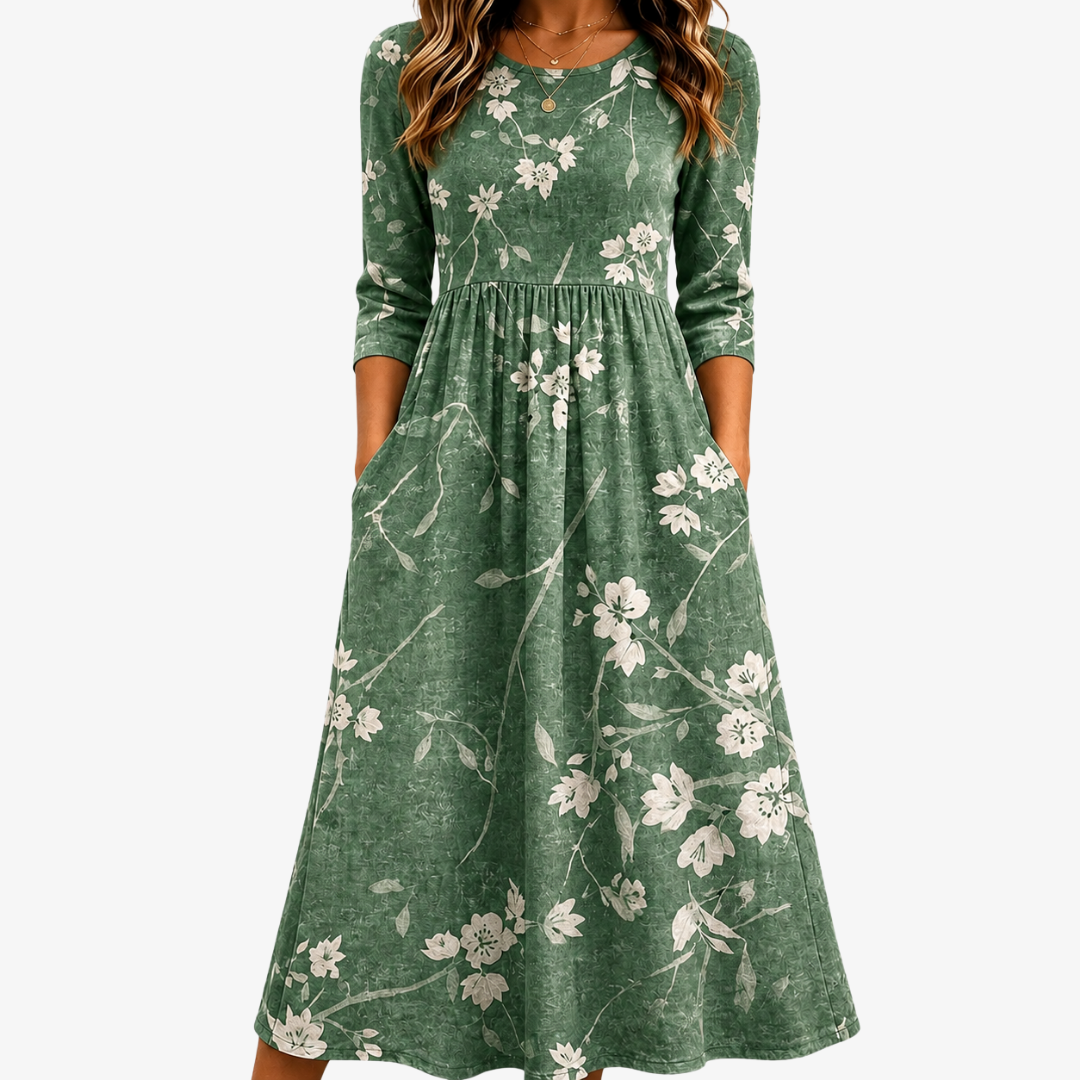Dorothy - Graceful Floral Midi Dress