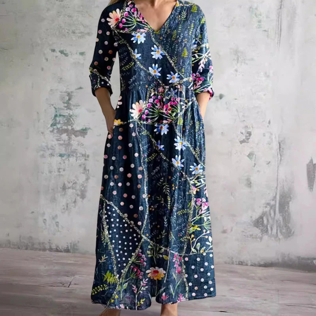 Nancy - Vintage Garden Maxi Dress