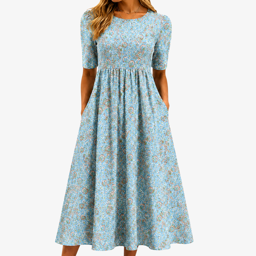 Mildred - Classic Floral Midi Dress