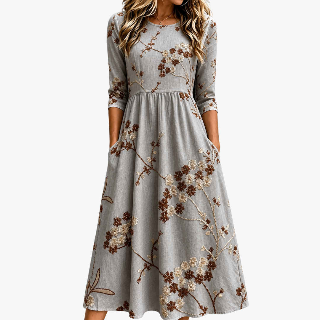 Anita - Classic Floral Midi Dress
