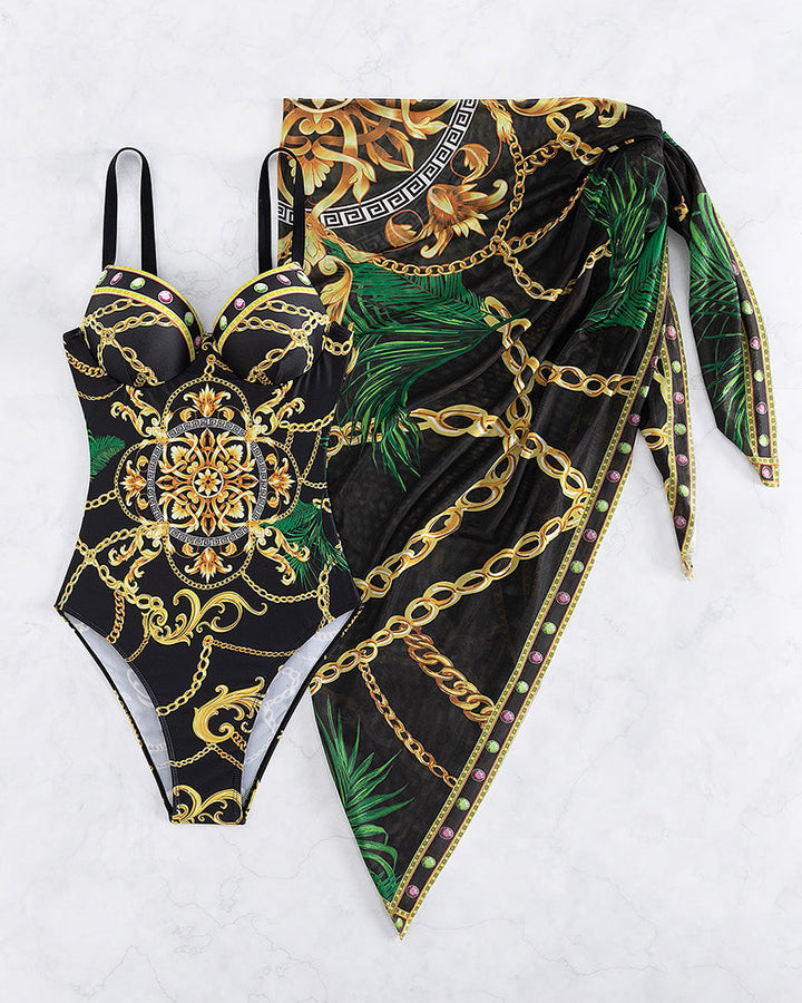 Tricia - Classic Printed Swimsuit Set