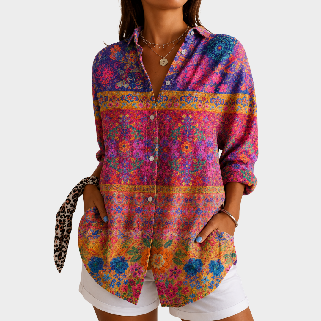 Ann - Floral Patchwork Shirt
