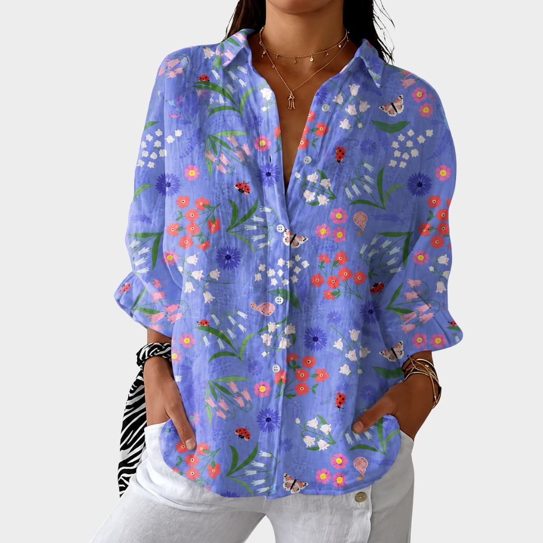 Karen - Charming Floral Blouse