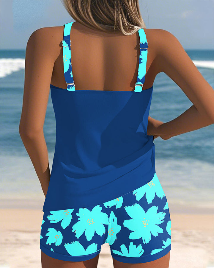 Loretta - U-Neck Sleeveless Printed Tankini