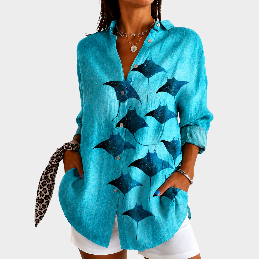 Peggy - Artistic Ray Print Shirt