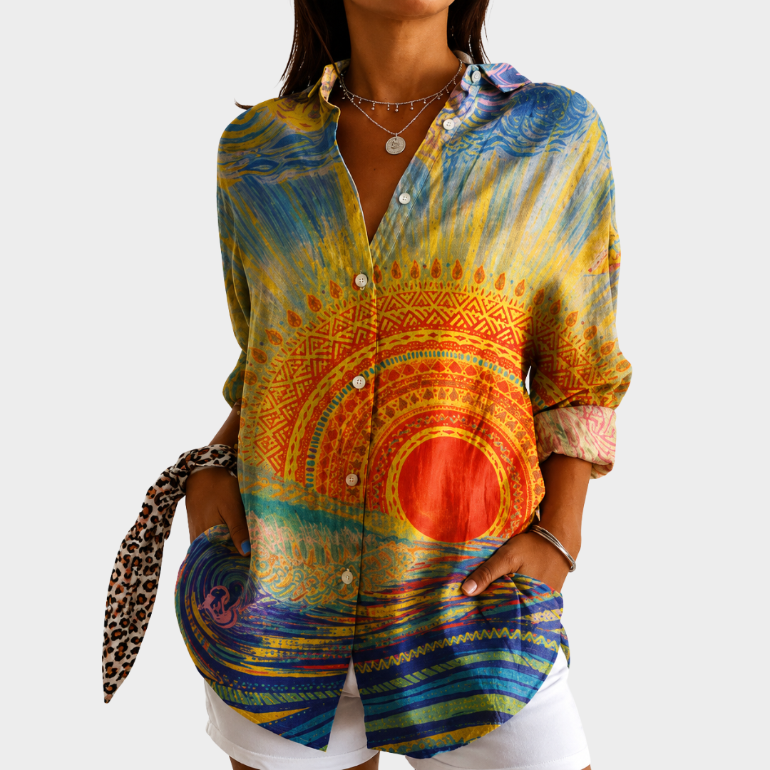 Phyllis - Ocean Sunset Blouse