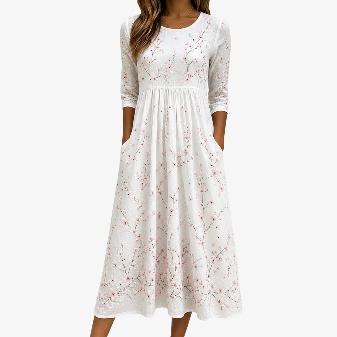 Maxine - Soft Bloom Midi Dress