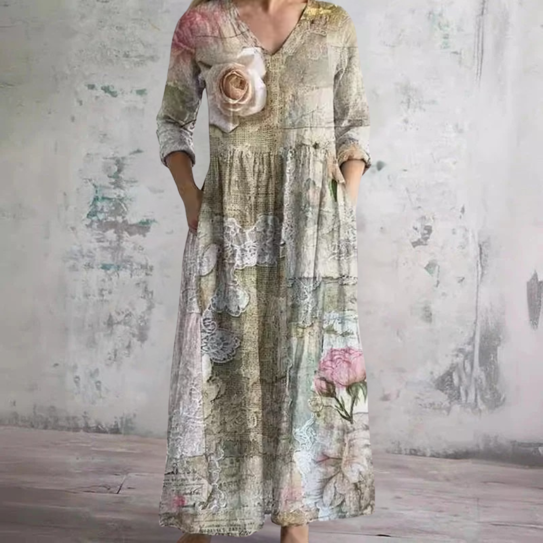 Cynthia - Elegant Garden Maxi Dress
