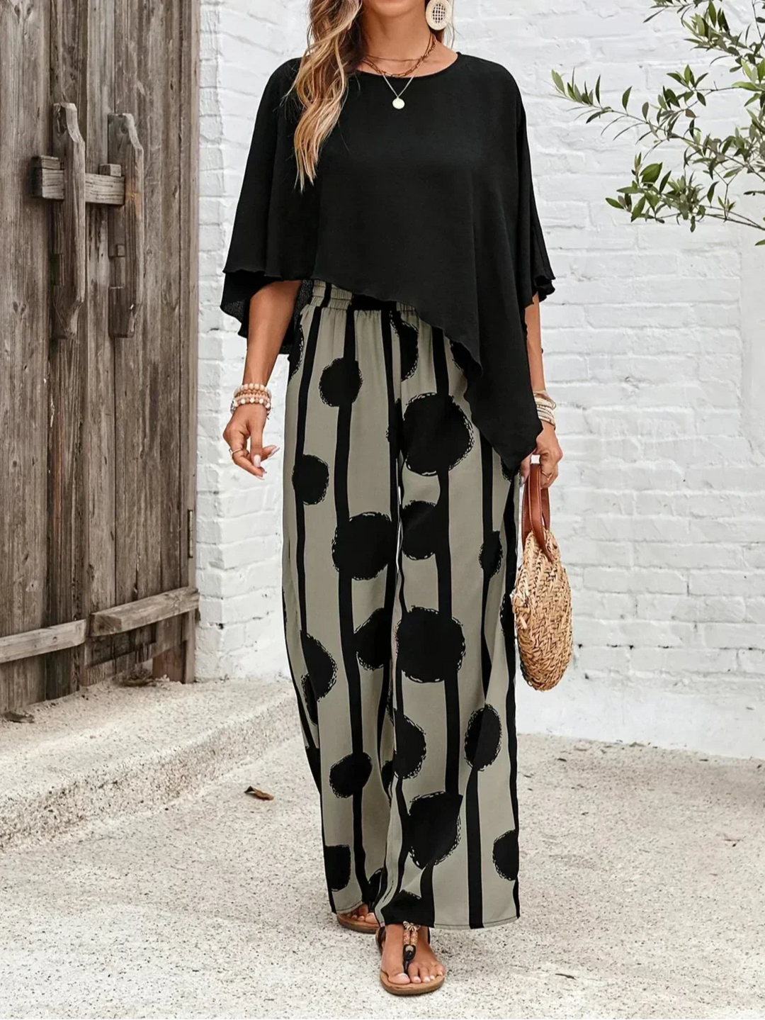Pamela - Abstract Wide-Leg Set