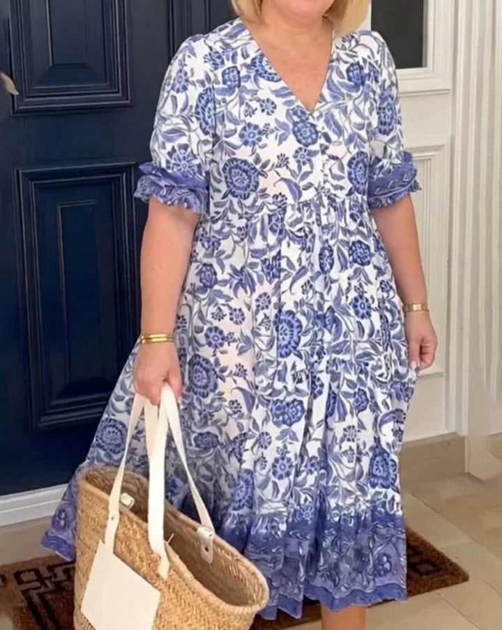 Sharon - Flowing Floral Day Dress