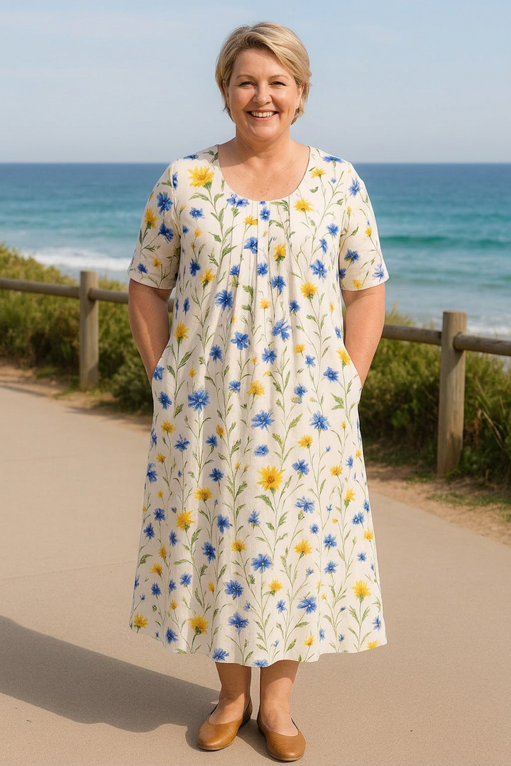 Elaine - Classic Pocket Midi Dress