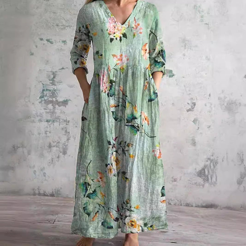 Cheryl - Floral V-Neck Maxi Dress