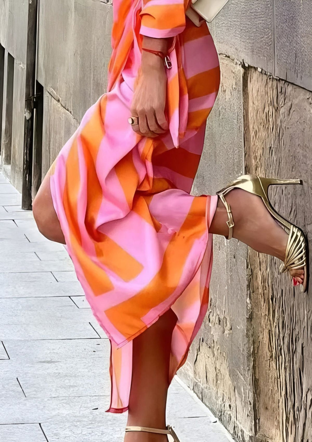 Sienna - Geometric Wrap Midi Dress