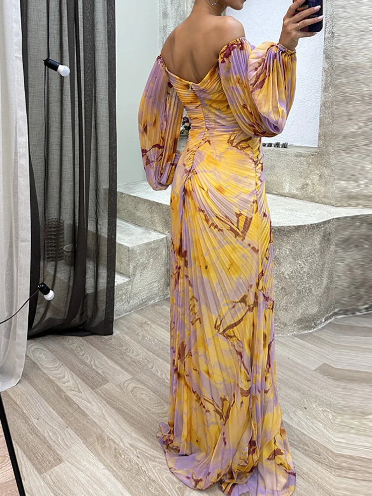 Imelda - Ruched Off Shoulder Maxi Dress