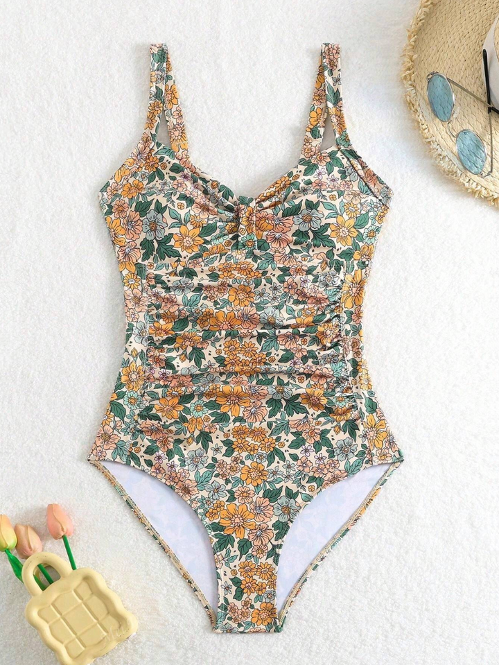 Diane - Floral Print Halter Neck Swimsuit