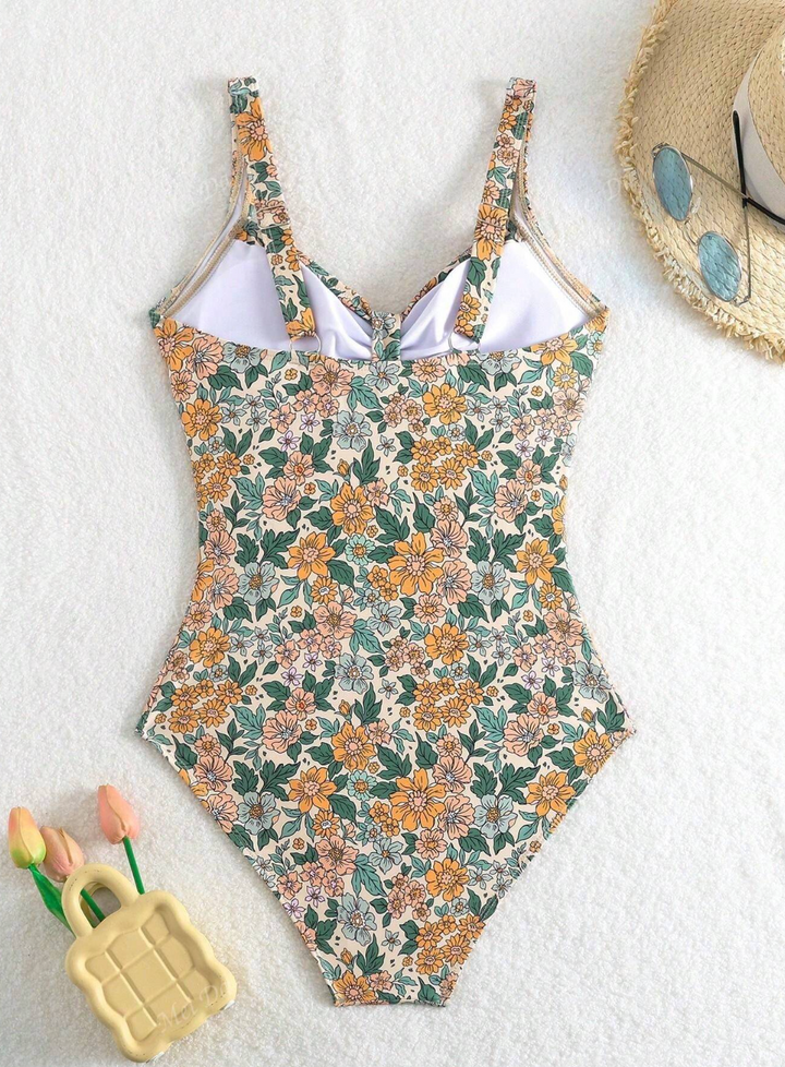 Diane - Floral Print Halter Neck Swimsuit