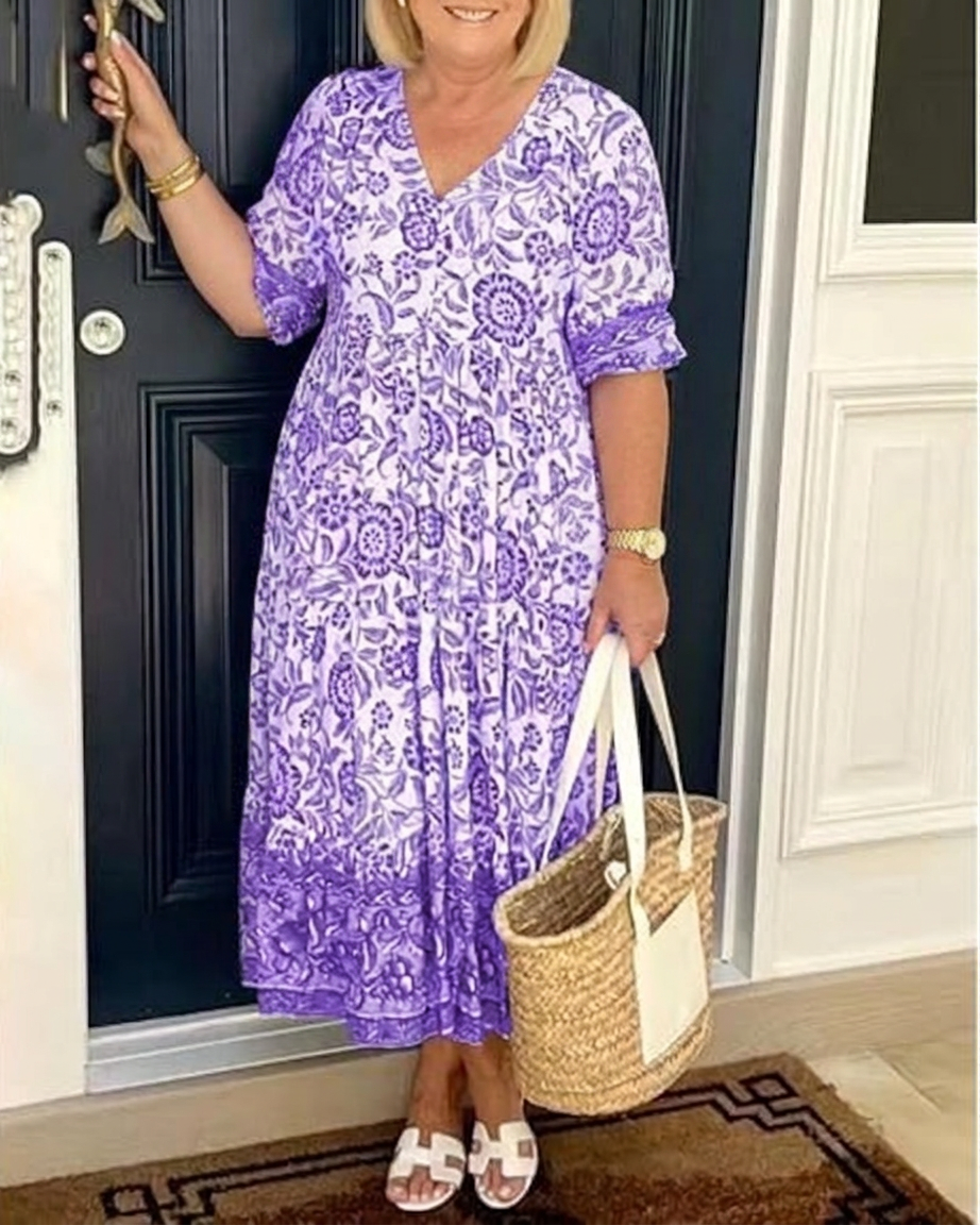 Sharon - Flowing Floral Day Dress