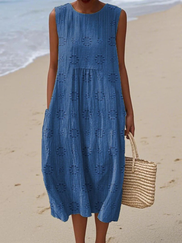 Rose - Embroidered Midi Dress
