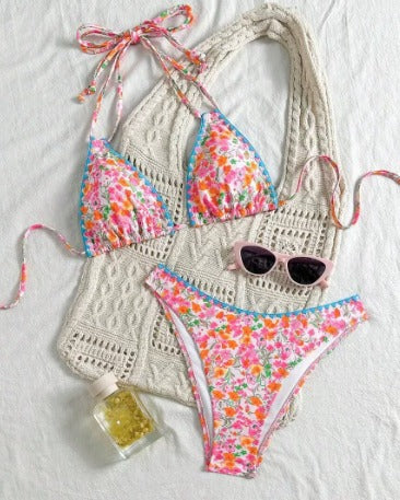 Cheryl - Vibrant Lace Neck-Tie Bikini