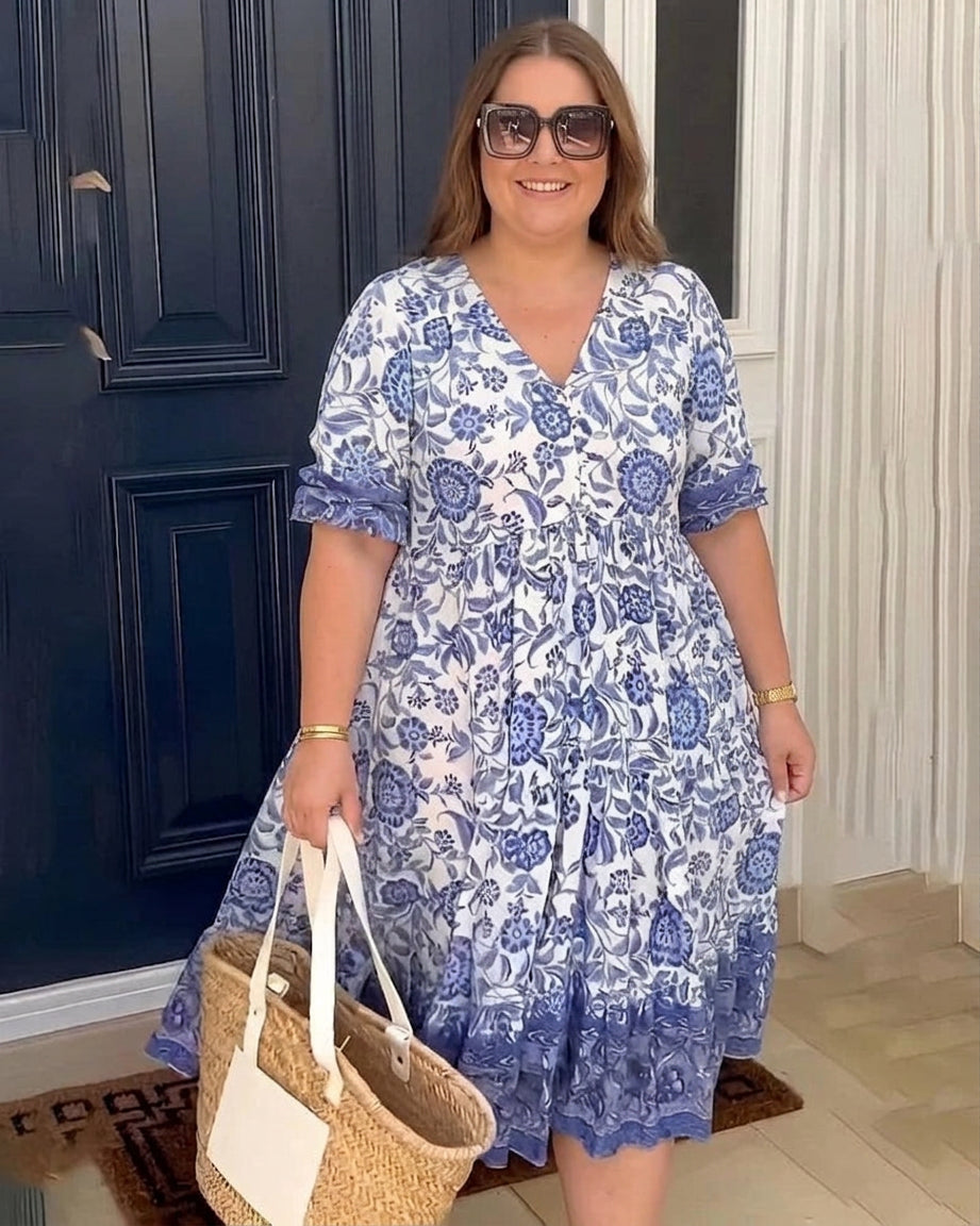 Sharon - Flowing Floral Day Dress