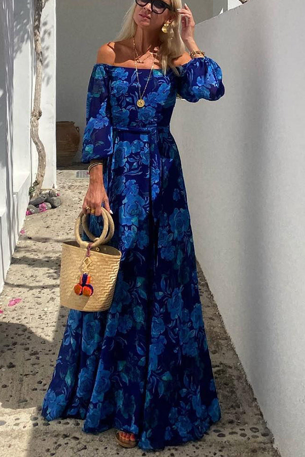 Bianca - Off Shoulder Floral Maxi Dress