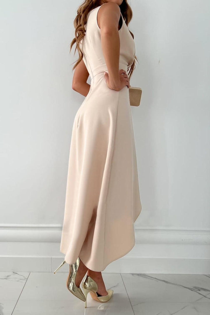 Wilma - Refined V Neck Midi Dress
