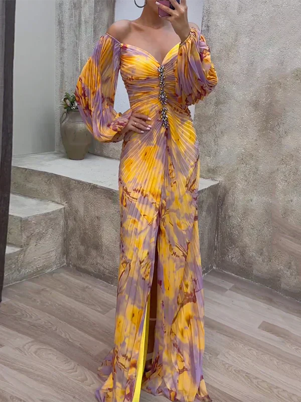 Imelda - Ruched Off Shoulder Maxi Dress