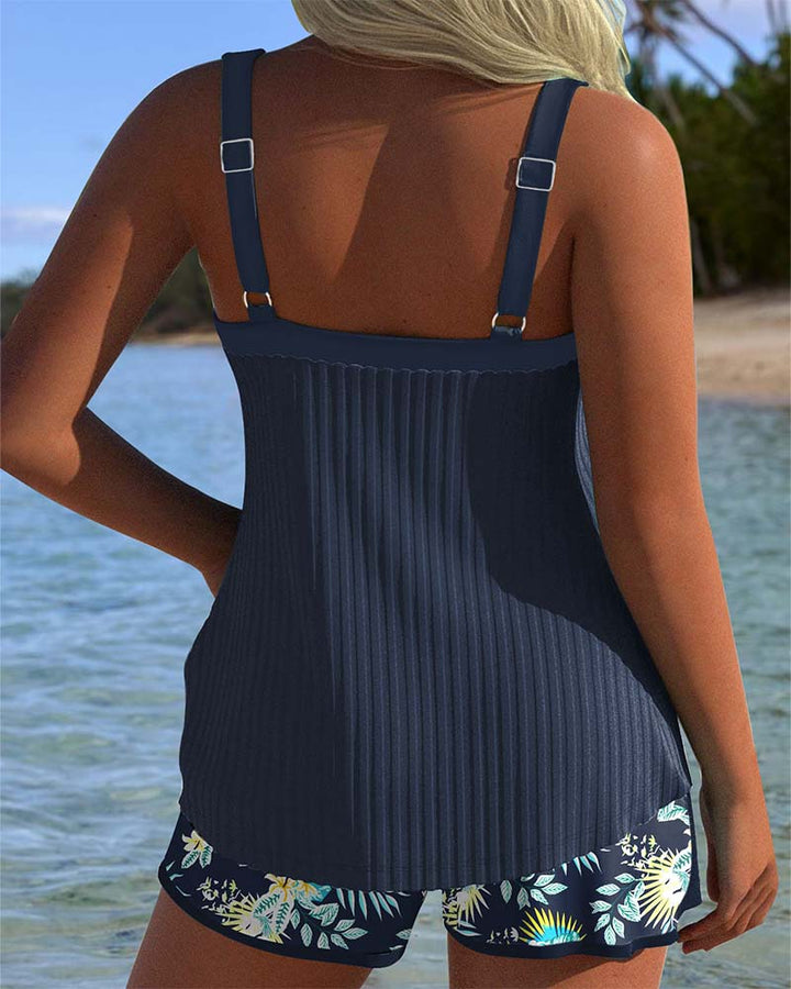 Marsha - Tropical Tankini Shorts Set