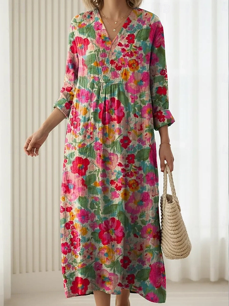 Riley - Fresh Bloom V-Neck Dress