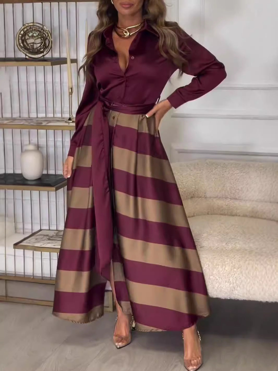 Roberta - Flowy Striped Maxi Dress