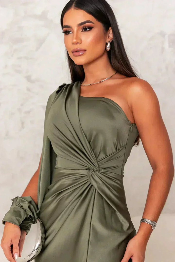 Loretta - One Shoulder Draped Dress