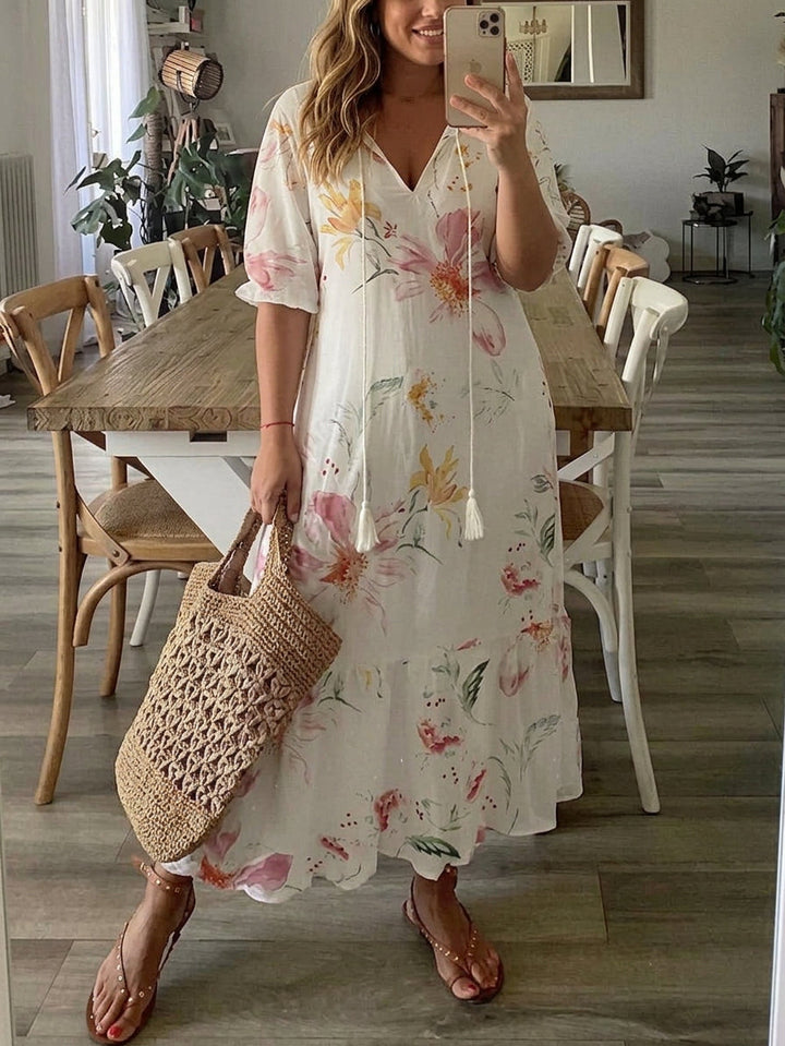 Carol - Classic Floral Midi Dress