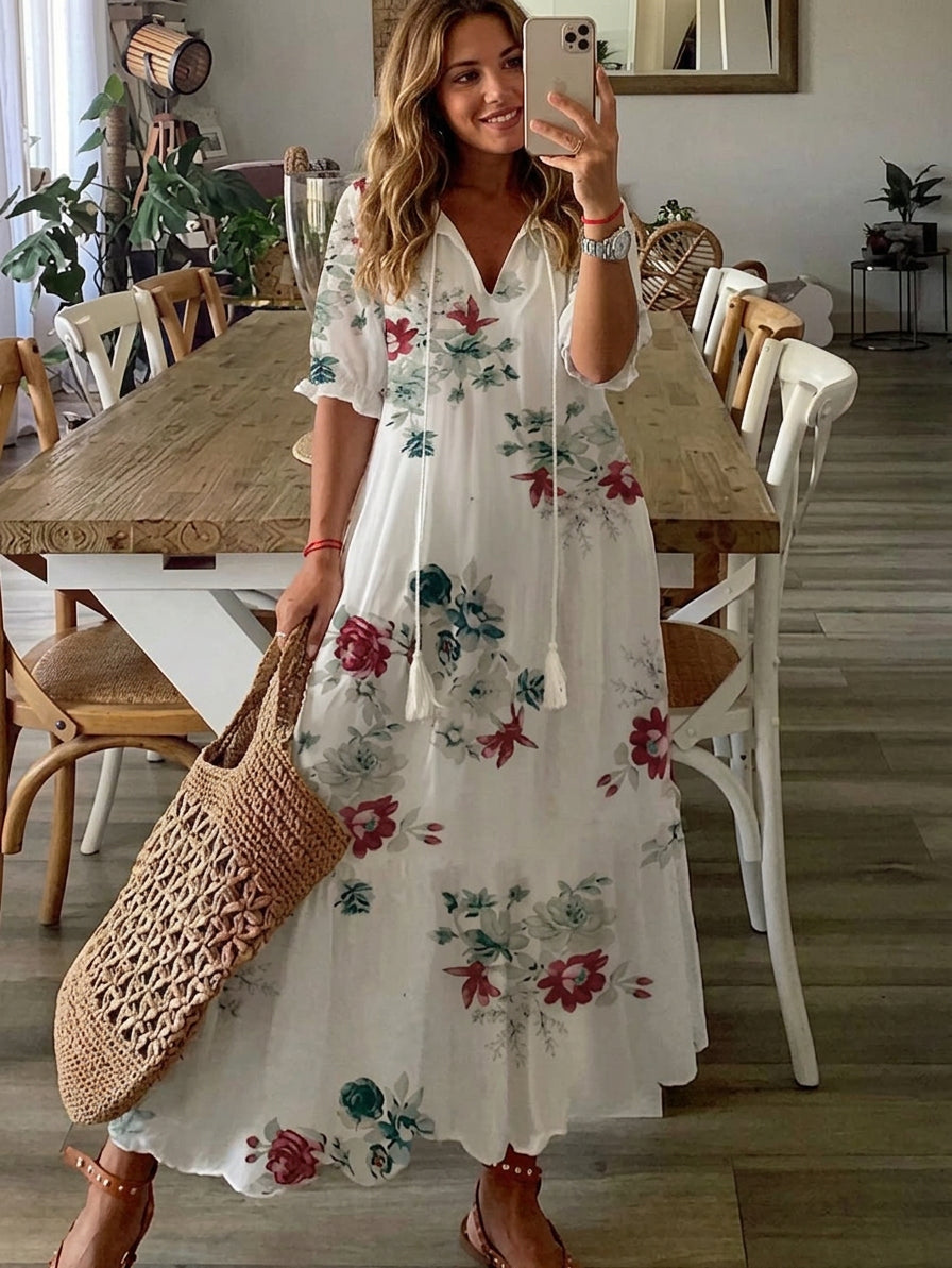 Carol - Classic Floral Midi Dress